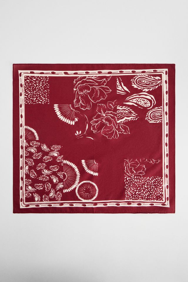 UO Red Bandana Print Scarf #1