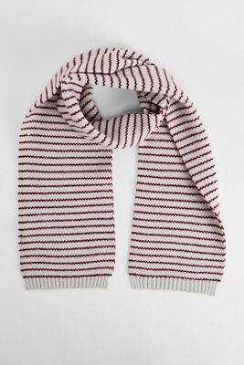 BDG Grey & Red Striped Thin Scarf
