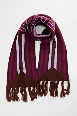 iets frans... Brown & Purple Thin Football Scarf