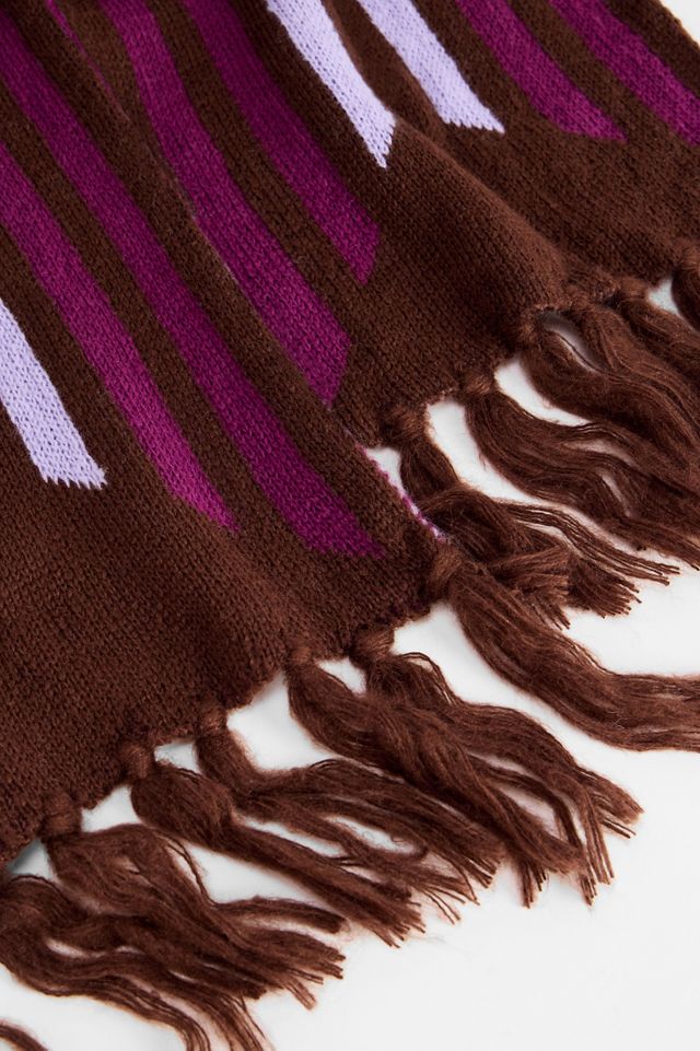 iets frans... Brown & Purple Thin Football Scarf #2