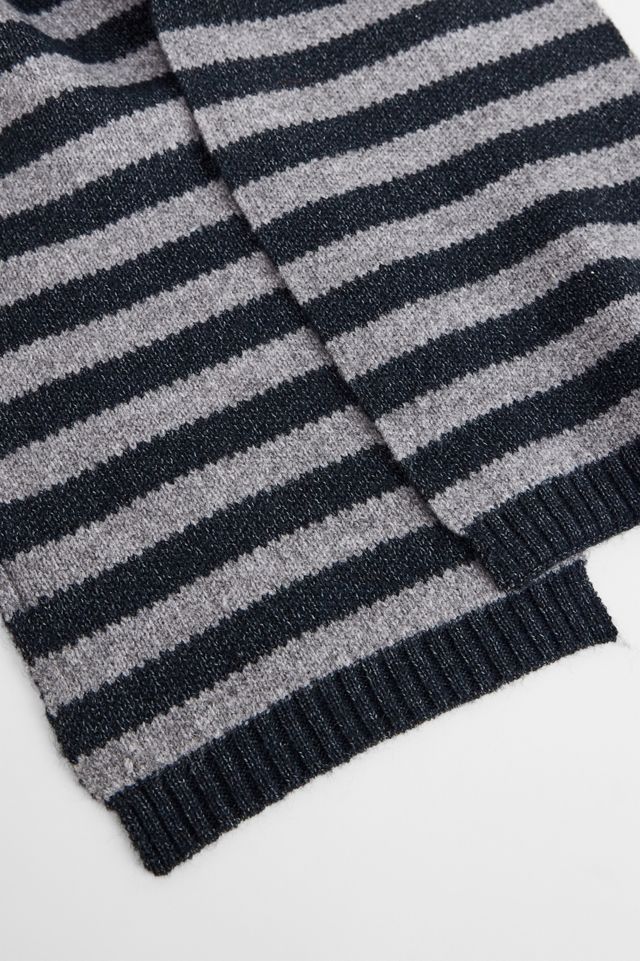 Écharpe fine à rayures gris foncé BDG #1