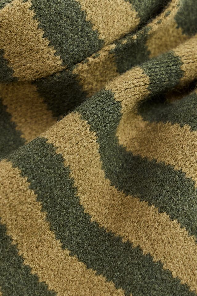 BDG Green Stripe Thin Scarf #1