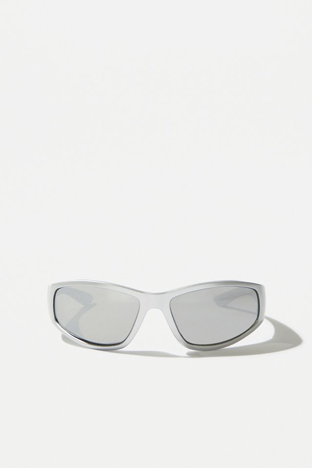 iets frans... Lunettes de soleil enveloppantes argentées pour le sport #1