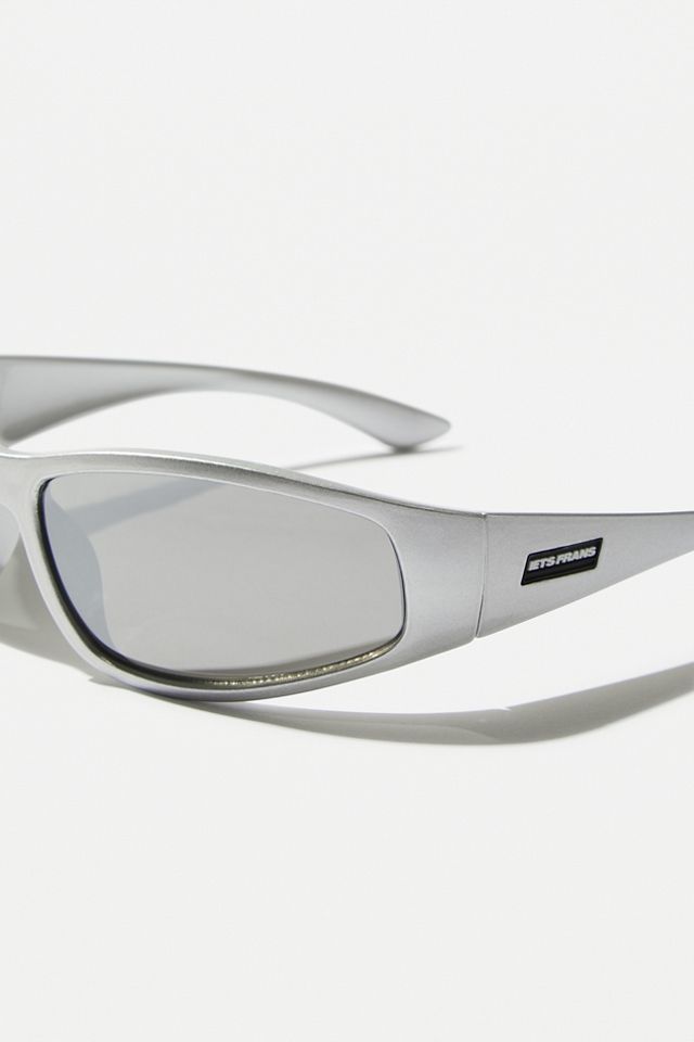 iets frans... Lunettes de soleil enveloppantes argentées pour le sport #3