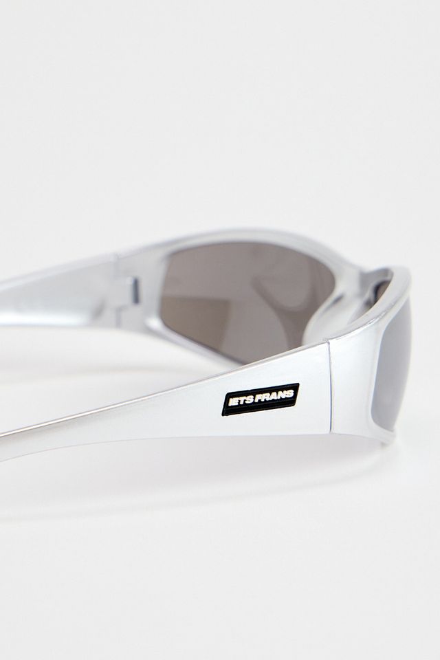 iets frans... Silberne Sonnenbrille mit Sportbügeln #2