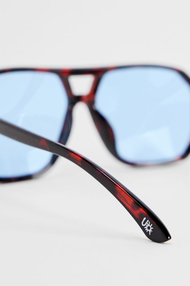 Urban Outfitters Tortoiseshell Frame Sunglasses with Blue Lenses UO Frank Tortoiseshell Sunglasses | Urban Outfitters UK main image 3