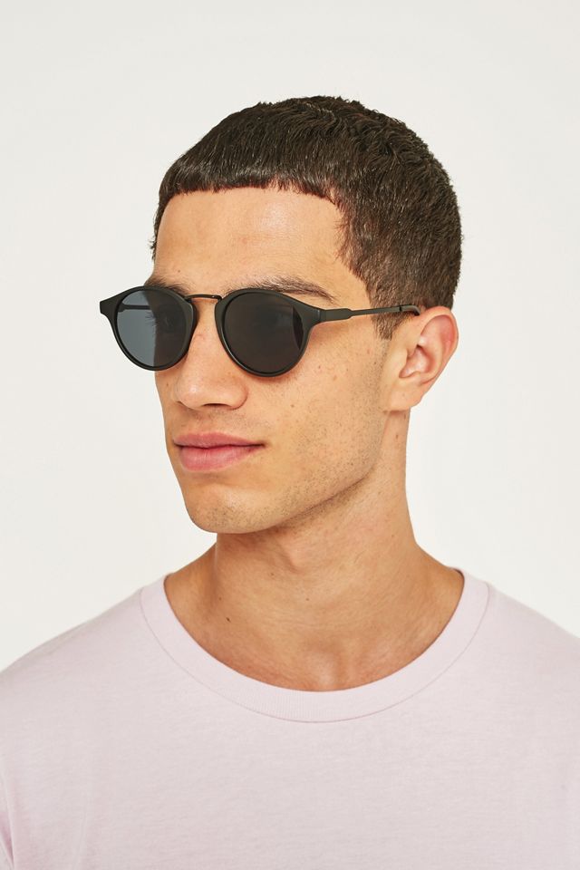 UO Black Demi Round Smoke Sunglasses #1