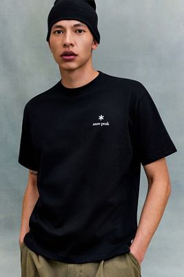 Snow Peak T-Shirt Nera con Logo