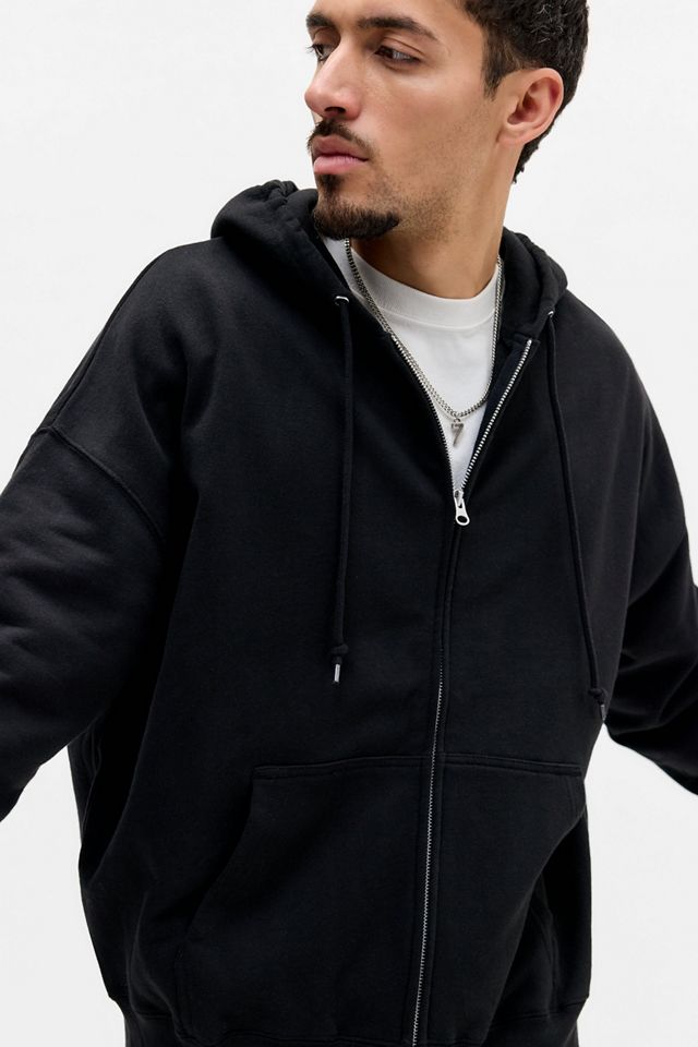 Sweat à capuche United Athle noir coupe large poids lourd #2