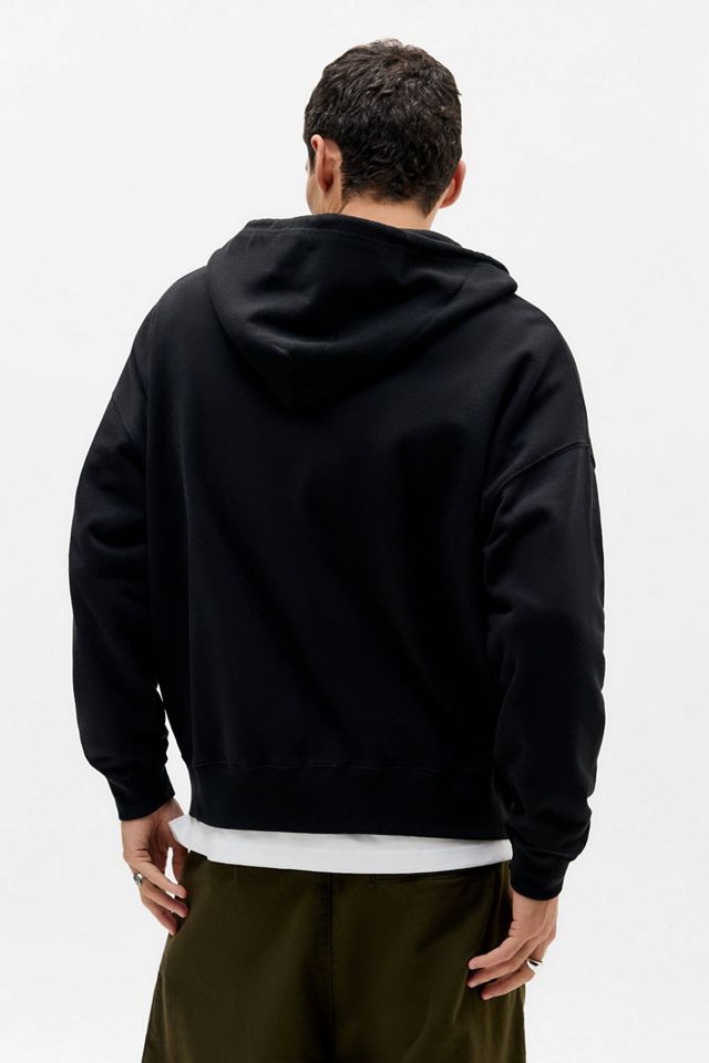 Sweat à capuche United Athle noir coupe large poids lourd #3