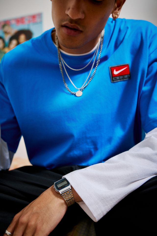 Nike Blaues Kastenförmiges Kurzarm-T-Shirt #2