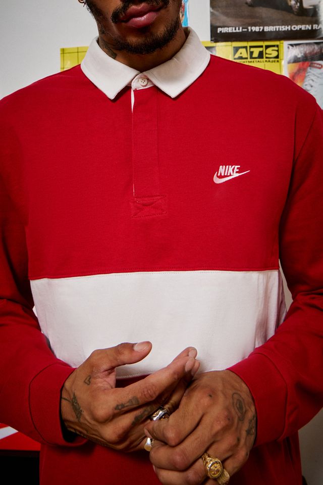 Haut de rugby Nike Club rouge à manches longues #1