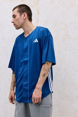 Chemise de baseball en maille Stadium bleue adidas