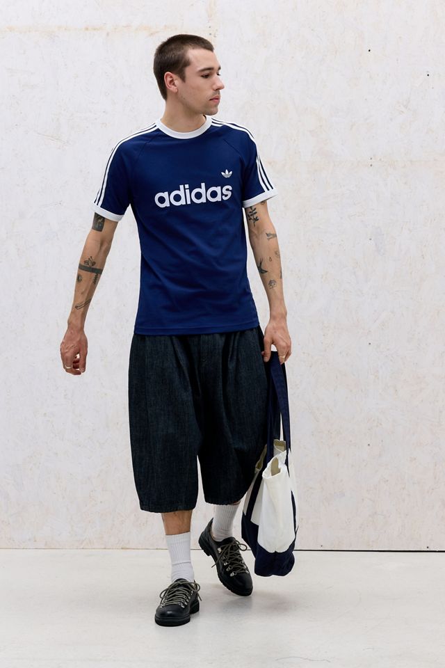 T-Shirt adidas Originals Night Indigo 3-Stripes Ringer #1