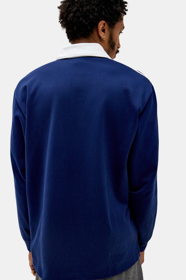 adidas Navy 3-Stripe Long Sleeve Rugby Shirt #3