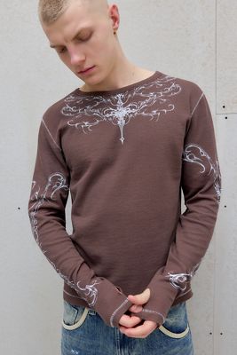Jaded London UO Exclusive Grey Ines Waffle Long Sleeve Top | Urban
