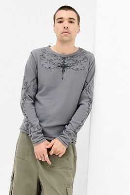 Jaded London UO Exclusive Taupe Ines Waffle Long Sleeve Top