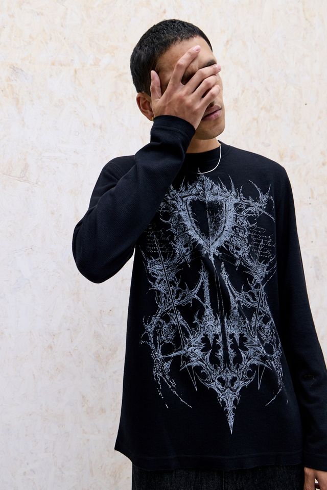 Jaded London T-Shirt Waffle Stampata Kasper Esclusiva UO #2