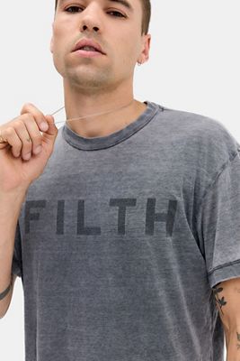 Jaded London Graues Filth Relaxed Grafik-T-Shirt