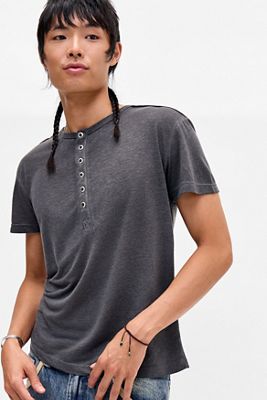 Camiseta Henley Jaded London Washed Black Haze