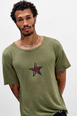 Jaded London Green Star Sun Faded T-Shirt
