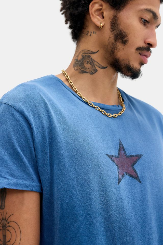 T-shirt graphique Jaded London bleu marine étoile délavé au soleil #1