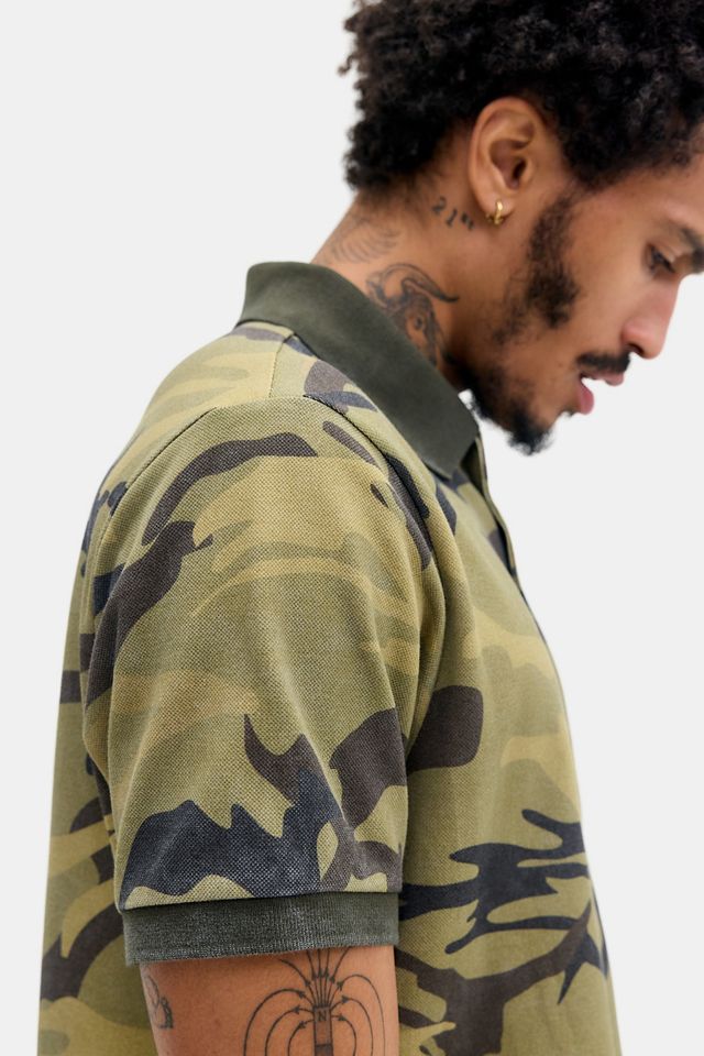 Jaded London Gewaschenes Camo Poloshirt #1