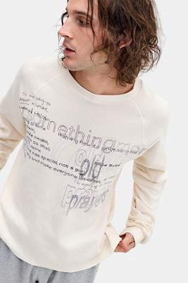 Jaded London White Long Sleeve Waffle Graphic Tee