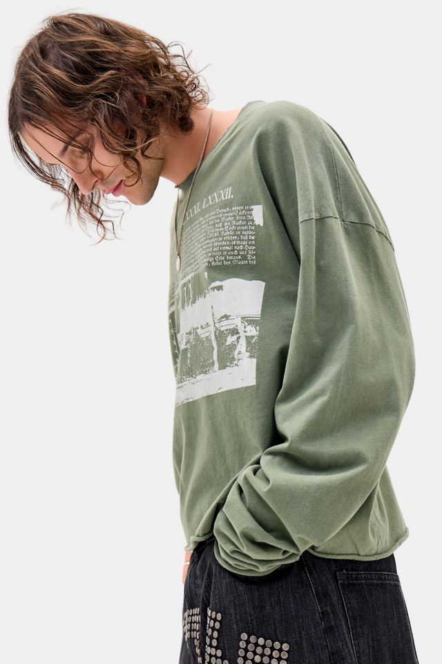 Jaded London Grünes Cropped Langarm-Grafik-T-Shirt #2