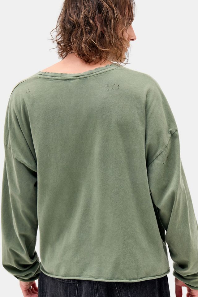 Jaded London Grünes Cropped Langarm-Grafik-T-Shirt #3