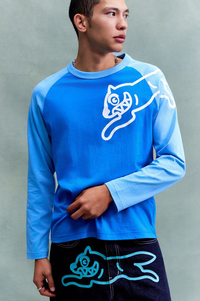 T-shirt raglan à manches longues ICECREAM Blue Running Dog #1