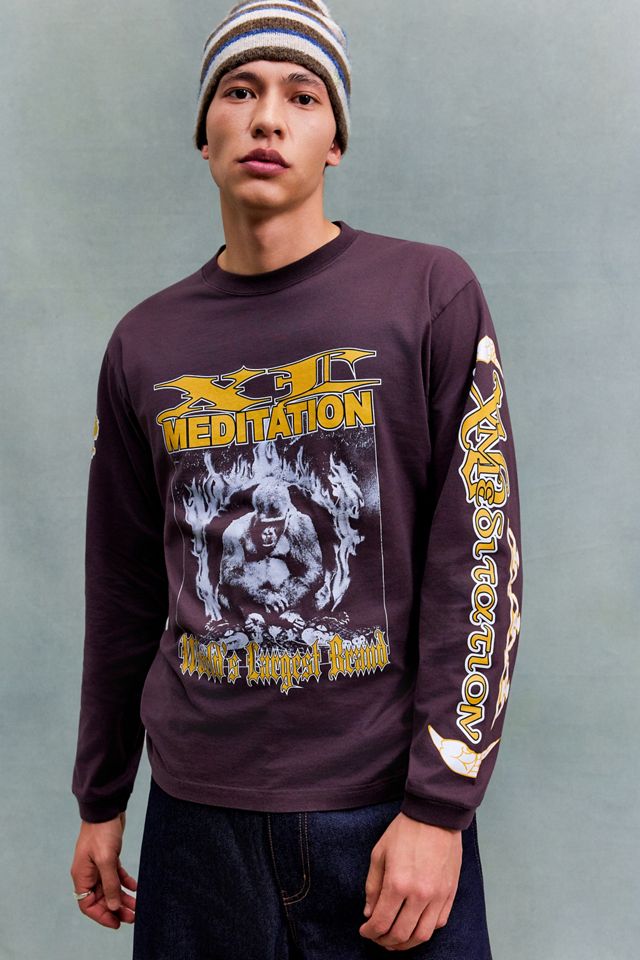 XLARGE Purple Meditation Long Sleeve T-Shirt #4