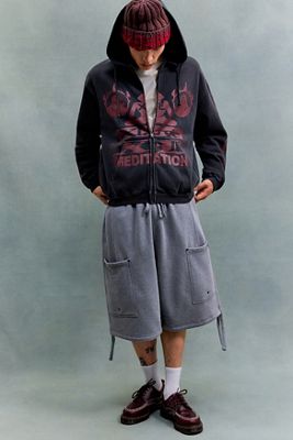 XLARGE Black Meditation Graphic Zip-Through Hoodie
