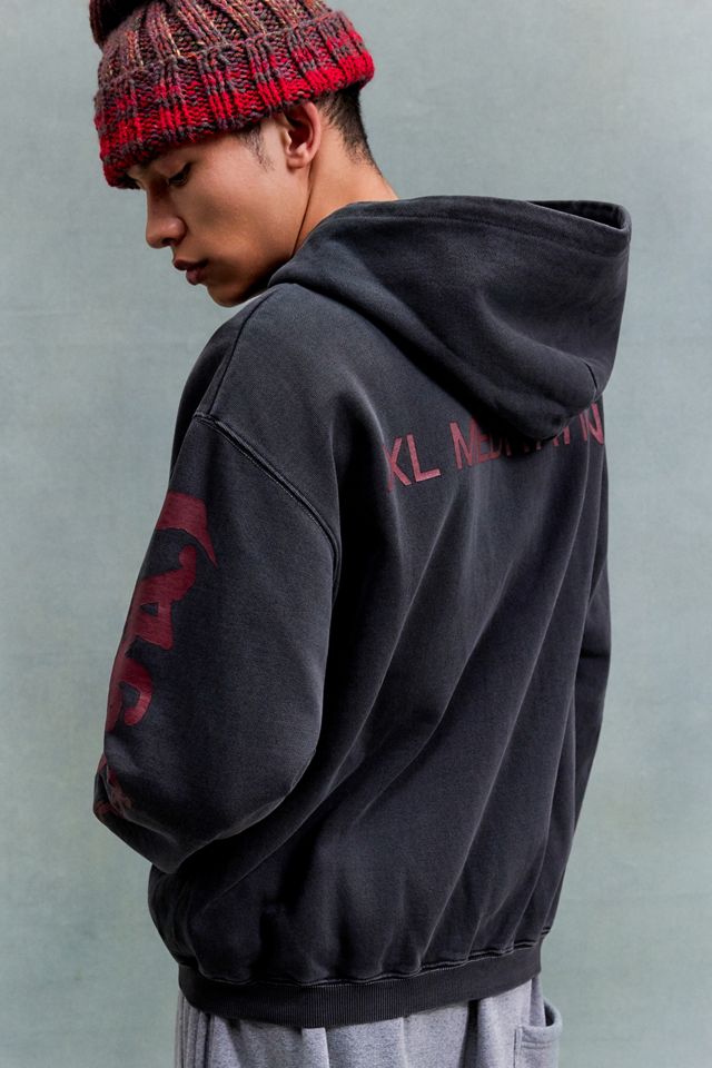 Sudadera con Capucha y Cremallera con Gráfico de Meditación Negra XLARGE #2