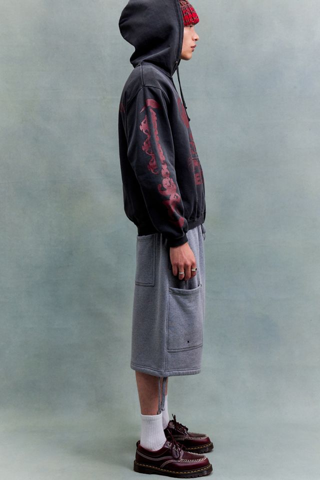 Sudadera con Capucha y Cremallera con Gráfico de Meditación Negra XLARGE #4