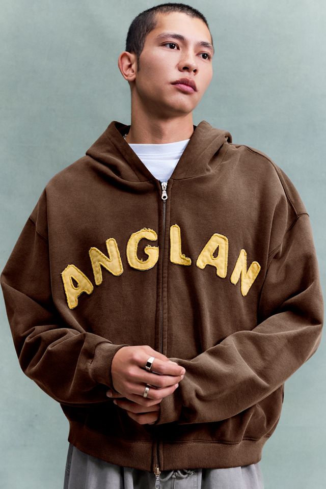 Anglan Brown Zip-Through Hoodie #1