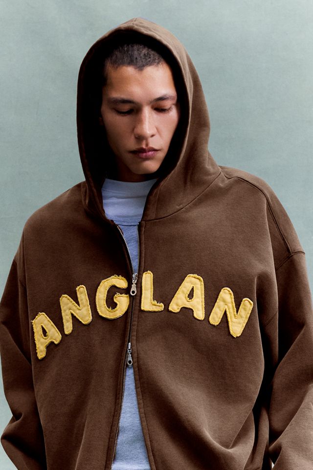 Anglan Brown Zip-Through Hoodie #4