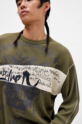 T-shirt gaufré à manches longues exclusif UO Quiksilver