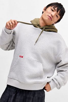 Quiksilver UO Exklusiver Grauer Kontrast-Kapuzenpullover