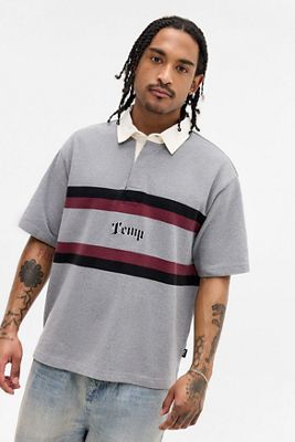 Camisa Polo de Manga Corta Gris Exclusiva de UO de Temp Surf Co