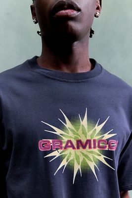 Gramicci Vintage Schwarzes Starburst Grafik-T-Shirt