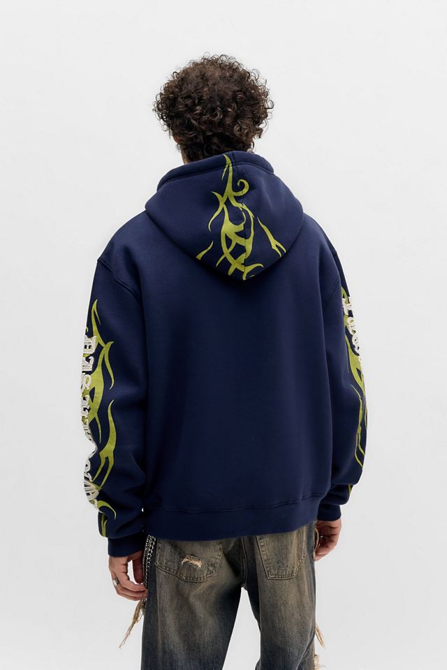 Ed Hardy UO Exclusive Navy Appliqué Tattoo Zip-Through Hoodie #3