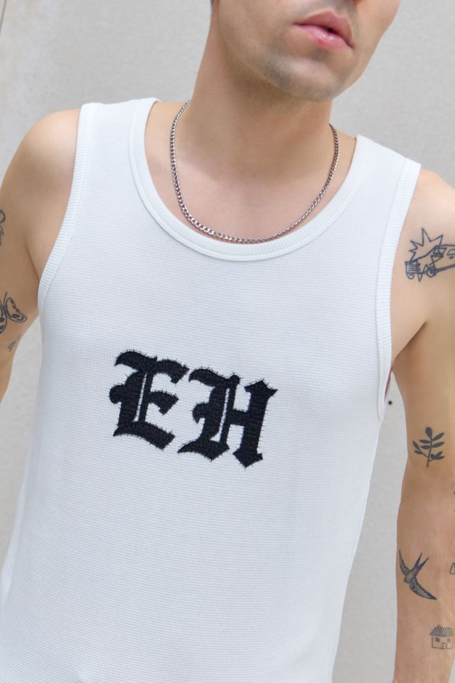 Ed Hardy UO Exclusive White Gothic Waffle Tank Top | Urban