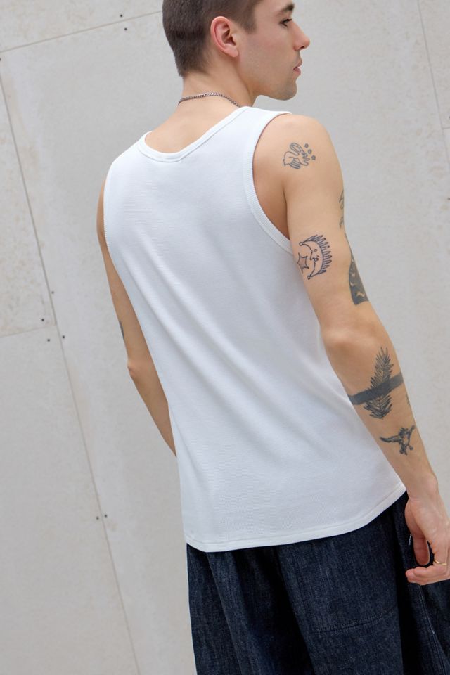 Ed Hardy UO Exclusive White Gothic Waffle Tank Top | Urban