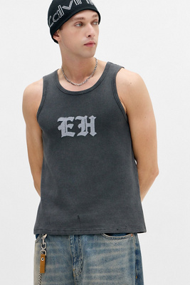 Ed Hardy UO Exclusive Black Gothic Waffle Tank Top | Urban