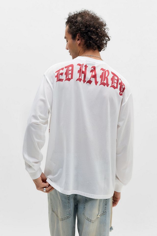 UO Ed Hardy White Airtex Dragon T-Shirt #1