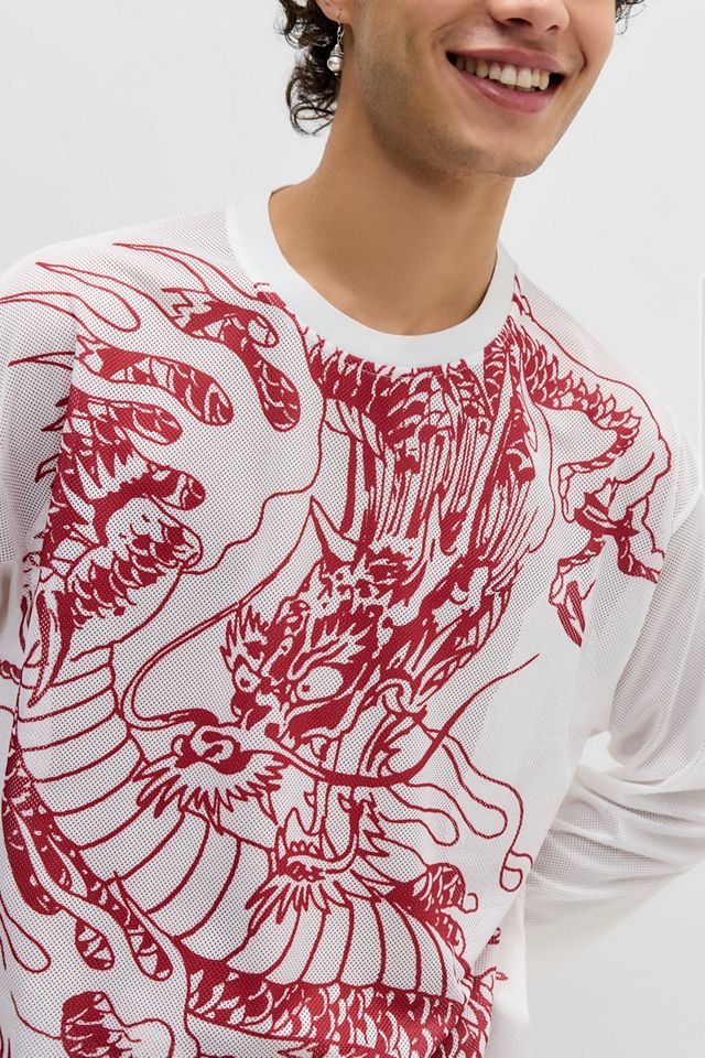UO Ed Hardy White Airtex Dragon T-Shirt #2