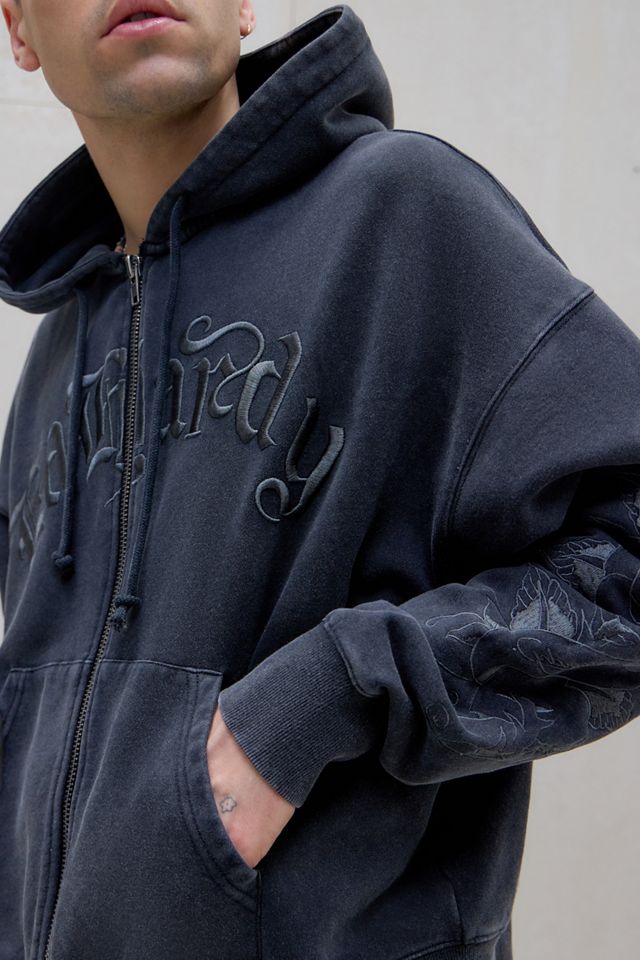 Sweat à capuche tigre noir délavé Ed Hardy exclusif UO #3
