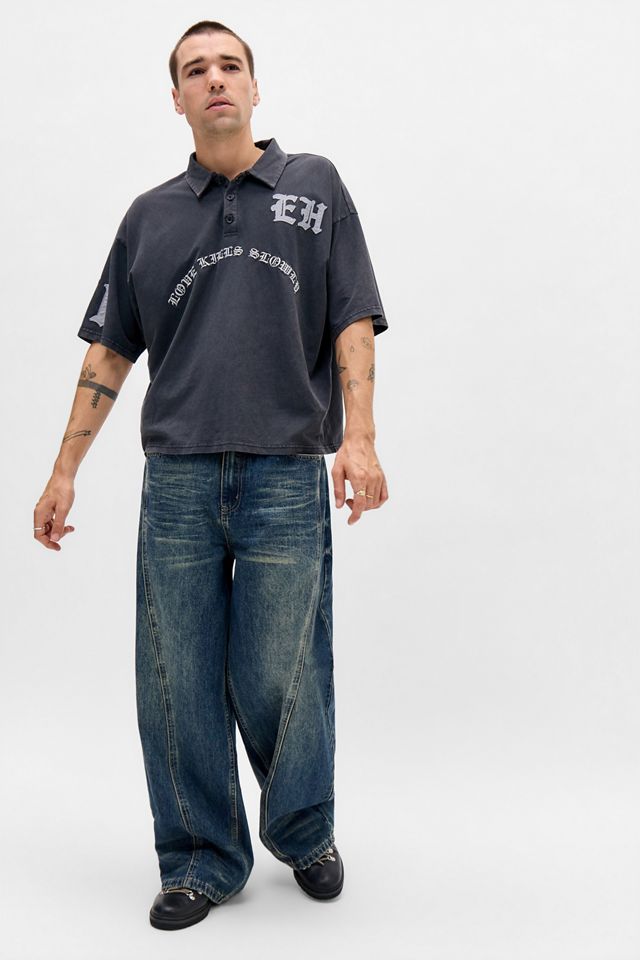 Ed Hardy UO Exklusives Schwarzes Gothic Polohemd #2