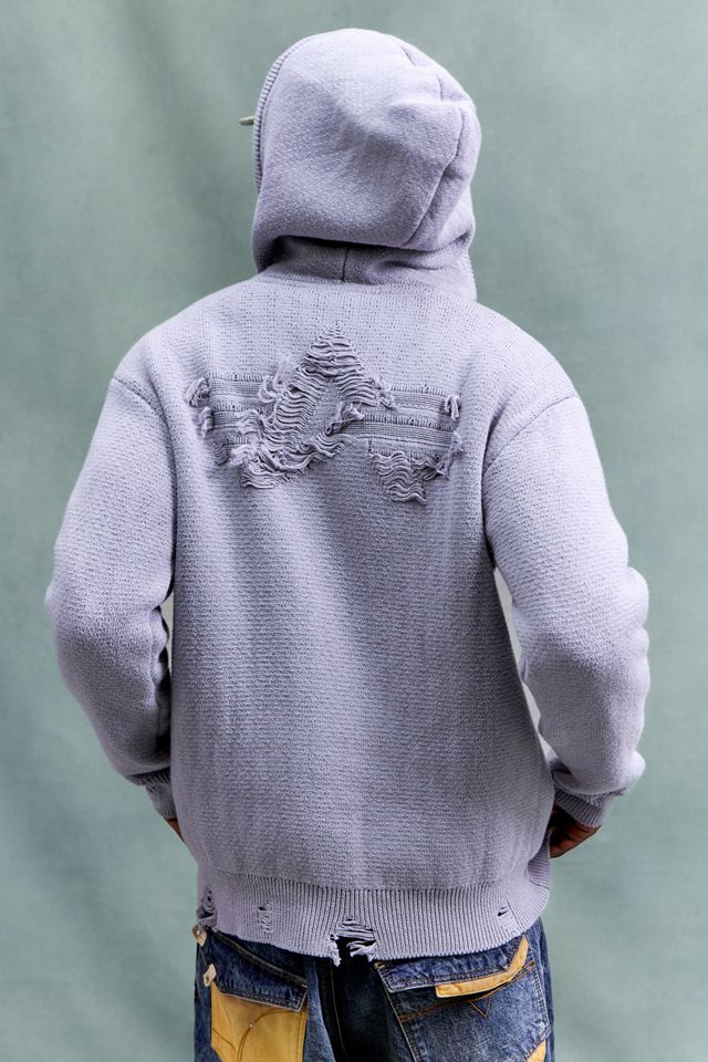 Felpa con Cappuccio in Maglia Effetto Consumato Argento con Zip Integrale Alpha Industries #1